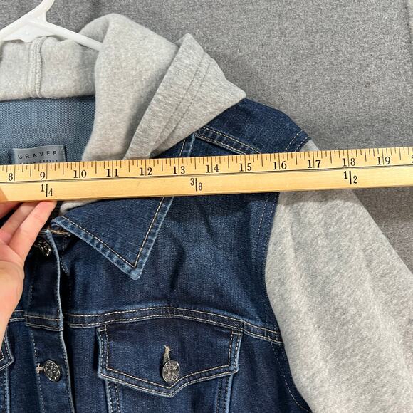 GRAVER by Susan Graver Denim & French Terry Jean Jacket Antique Wash Size 2X - Picture 8 of 13